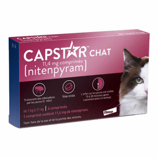 Capstar chat nitenpyram 6 comprimés