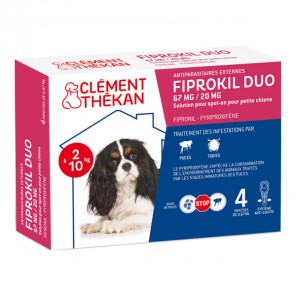 Clément thékan fiprokil 67mg duo spot-on petits chiens 2 à 10kg