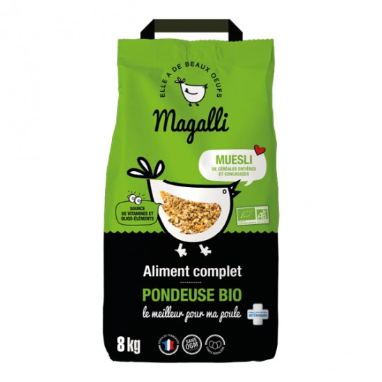 Magalli aliment complet bio pour poule pondeuse 8kg