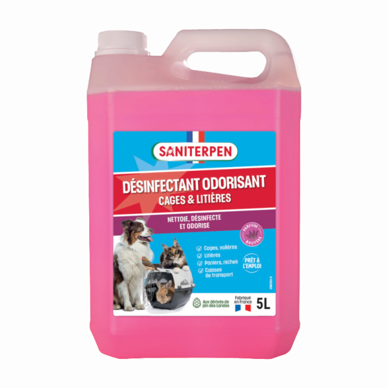 Saniterpen Désinfectant Odorisant Cages et Litières 5L