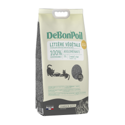 DeBonPoil Litière Végétale Agglomérante au Charbon pour Chat 6 kg