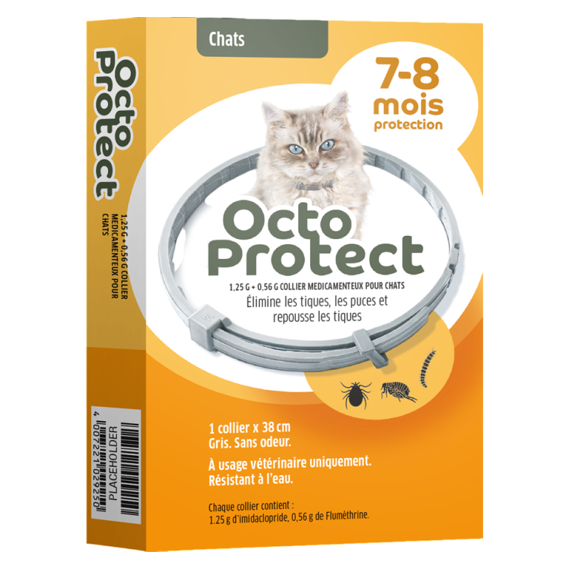 Octoprotect 1,25G + 0,56G Collier medicamenteux pour chats
