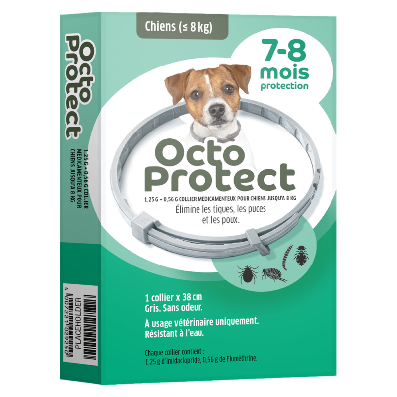 Octoprotect 1,25G + 0,56G Collier medicamenteux pour chiens - de 8kg