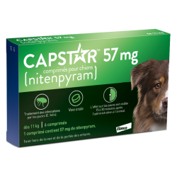 Capstar 57mg chien dès 11kg nitenpyram 6 comprimés