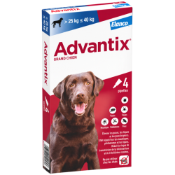 Advantix Antiparasitaire Grands Chiens de 25kg à 40kg 4 pipettes